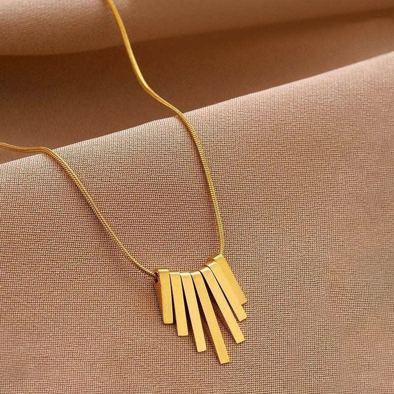 Minimalist Gold Bar Pendant Necklace – Stainless Steel