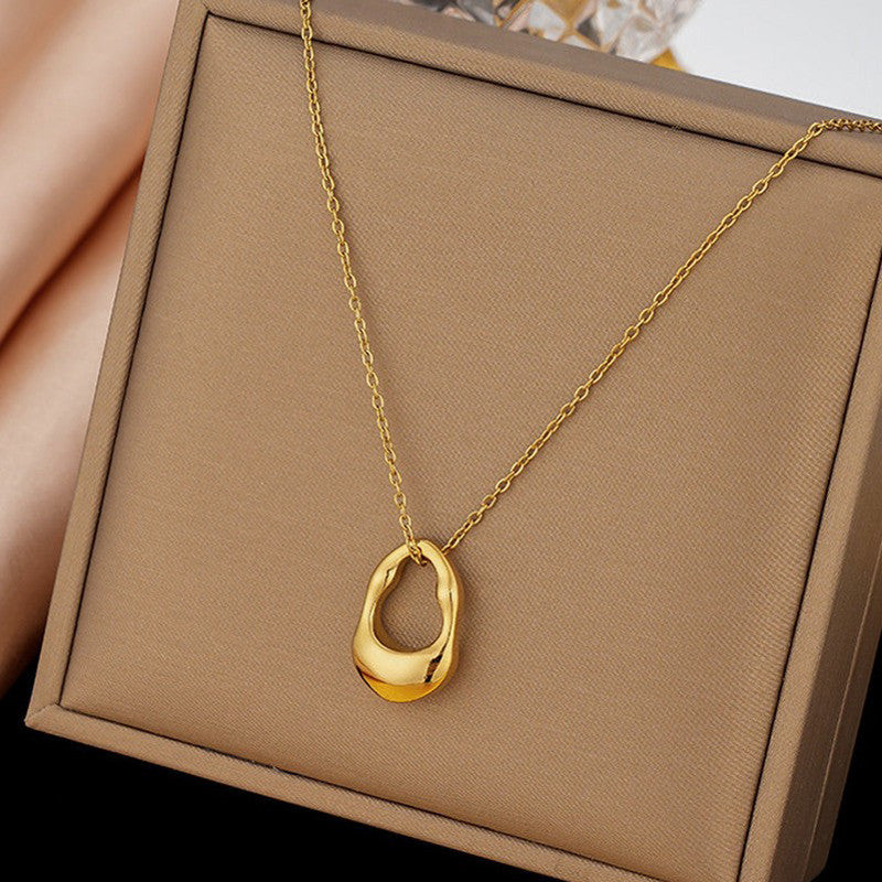 Gold Stainless Steel Contemporary Pendant Chain