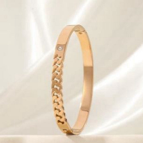 Gold Stainless Steel Chain-Link Kada