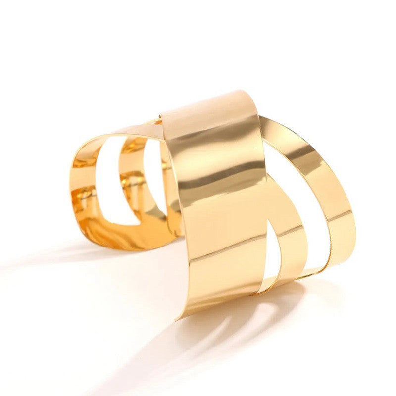 Gold Contemporary Wide Cuff Bracelet