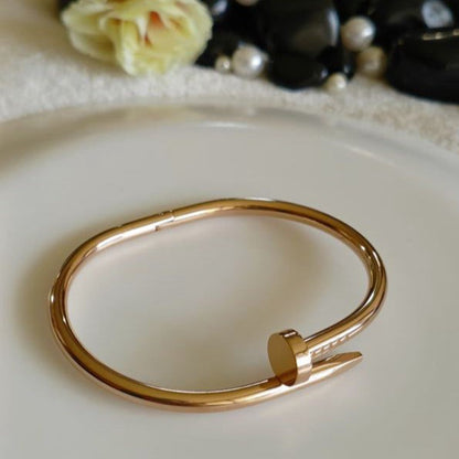 Gold Stainless Steel Nail-Shaped Kada
