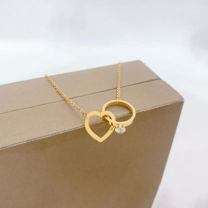 Gold Heart-Themed Pendant Chain