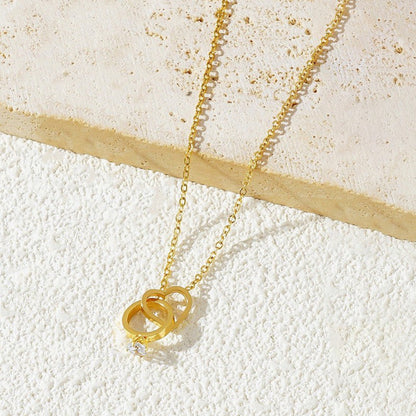 Gold Heart-Themed Pendant Chain