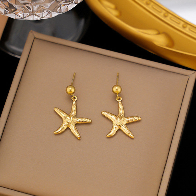 The "Serena" Vintage Starfish Shell Earrings | 18K Gold PVD Plated & Anti-Tarnish
