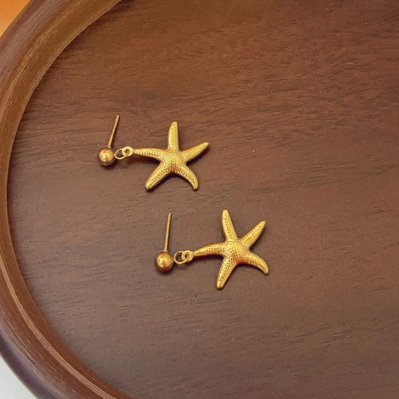 The "Serena" Vintage Starfish Shell Earrings | 18K Gold PVD Plated & Anti-Tarnish