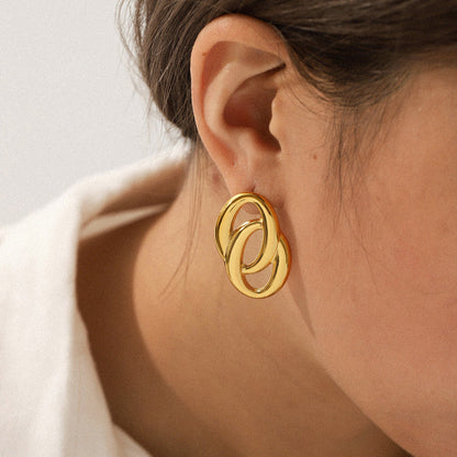 Audrey Interlocked Oval Stud Earrings