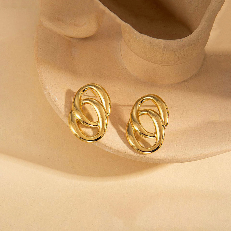 Audrey Interlocked Oval Stud Earrings