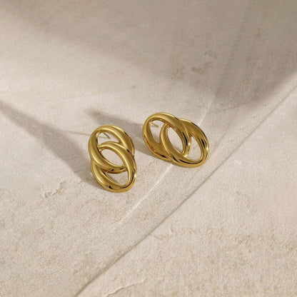 Audrey Interlocked Oval Stud Earrings