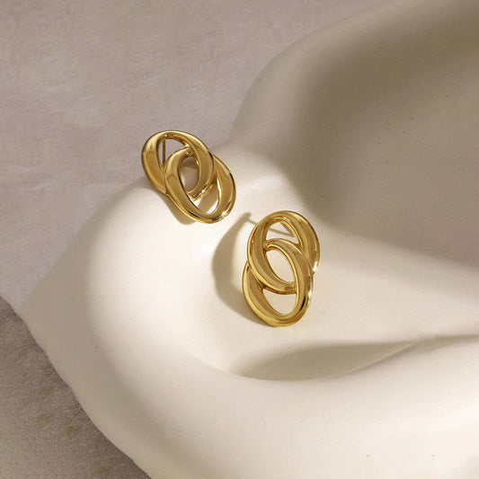 Audrey Interlocked Oval Stud Earrings