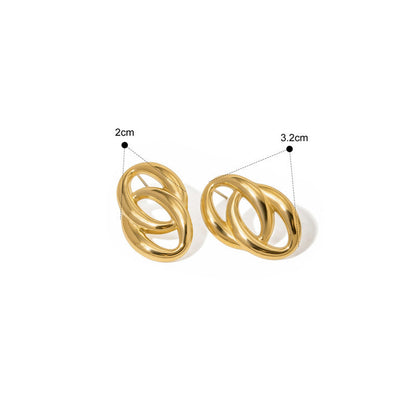 Audrey Interlocked Oval Stud Earrings