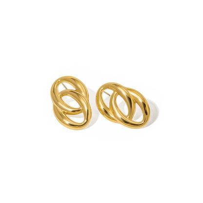 Audrey Interlocked Oval Stud Earrings