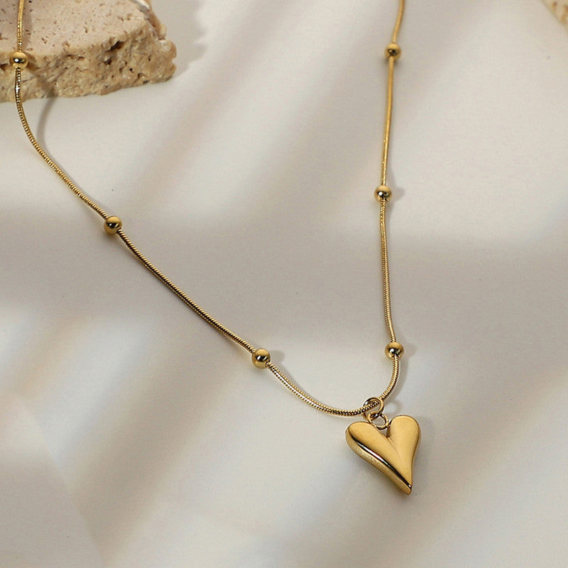 Heart of Gold Ball Chain Necklace