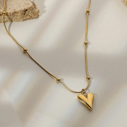 Heart of Gold Ball Chain Necklace