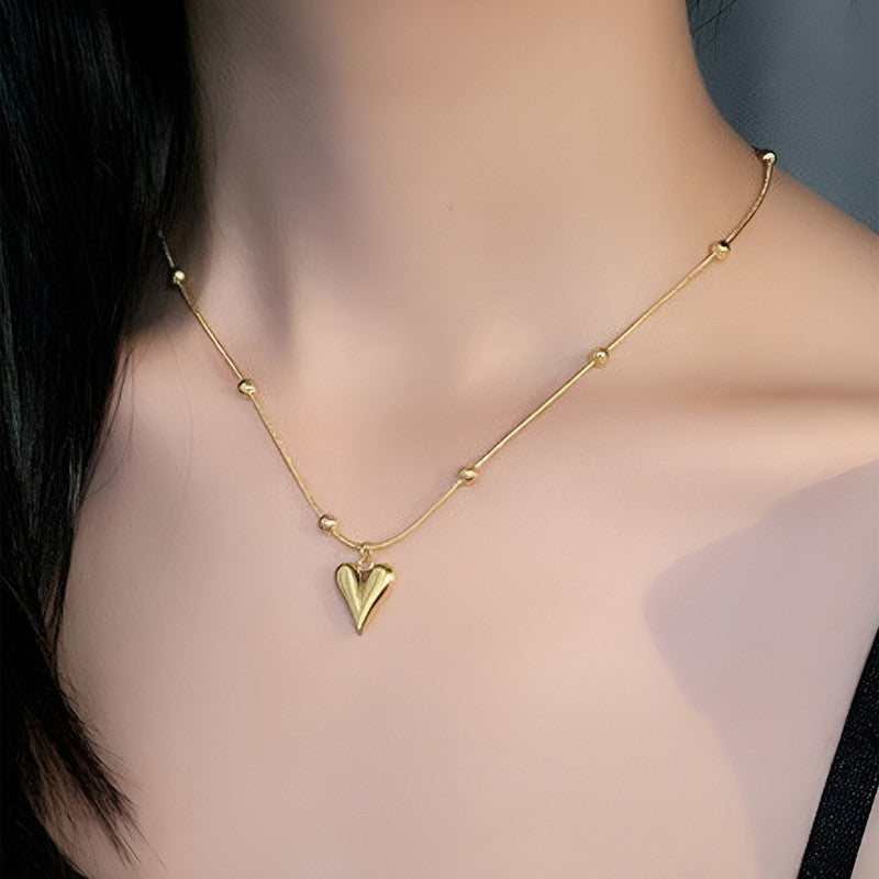 Heart of Gold Ball Chain Necklace