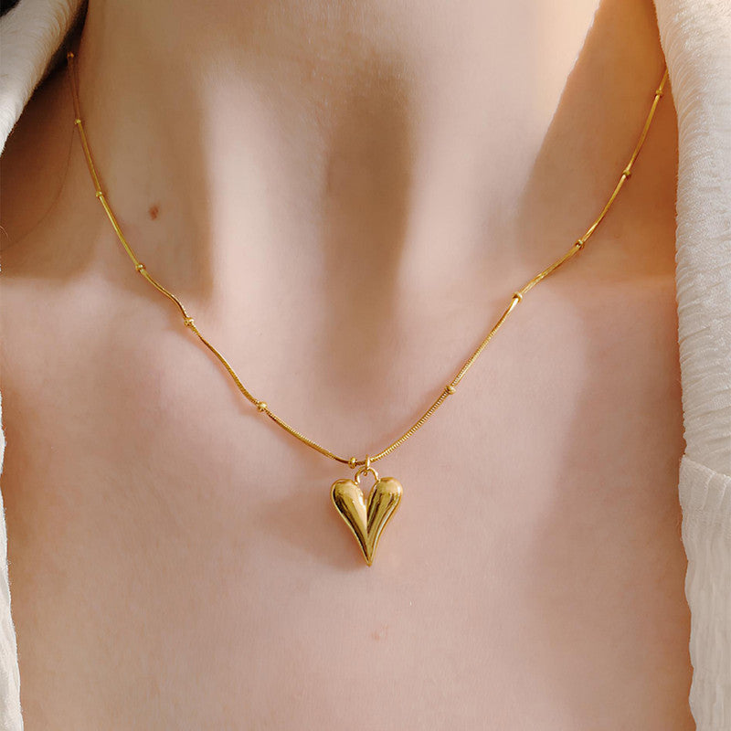 Heart of Gold Ball Chain Necklace
