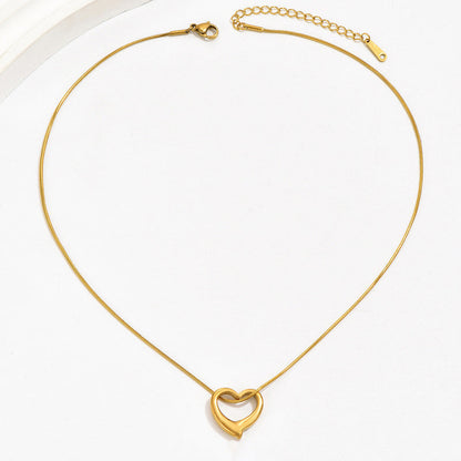 Molten Open Heart Snake Chain Necklace
