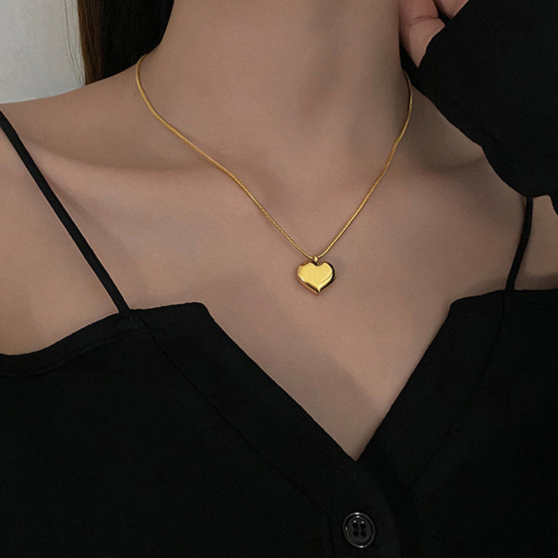 Elegant Heart Pendant Necklace – Stainless Steel | Anti-Tarnish & Waterproof