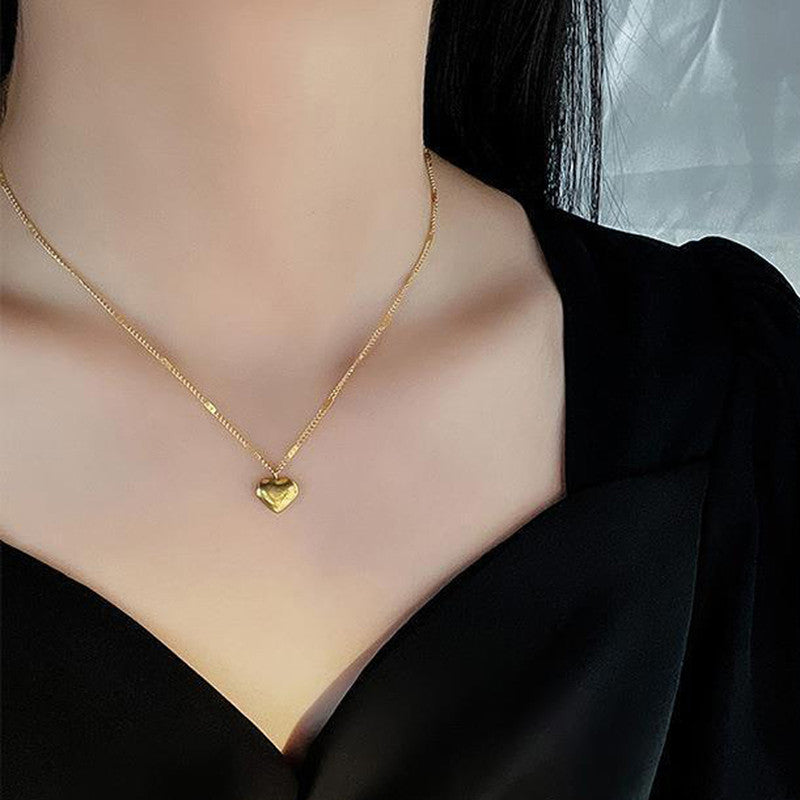 The "Love" Engraved Heart Necklace | 18k Gold Anti-Tarnish Stainless Steel Chain