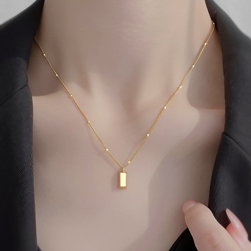 The Minimalist Gold Bar Satellite Necklace | 18k Gold Anti-Tarnish & Waterproof Chain