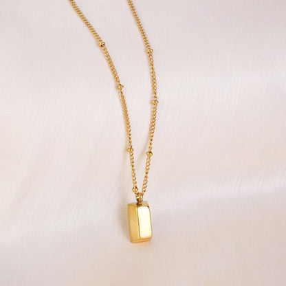 The Minimalist Gold Bar Satellite Necklace | 18k Gold Anti-Tarnish & Waterproof Chain