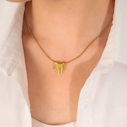 Minimalist Gold Bar Pendant Necklace – Stainless Steel