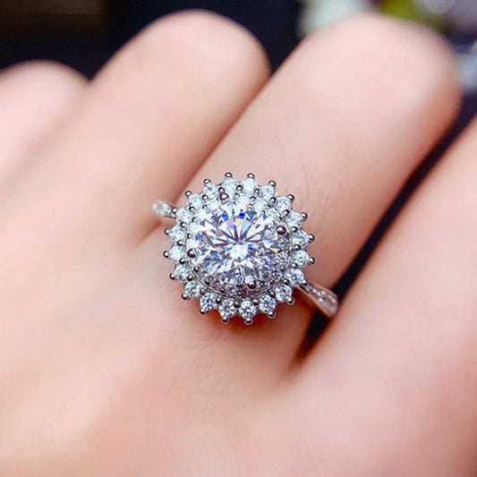 Celestial Double Halo Brilliant Cut Ring