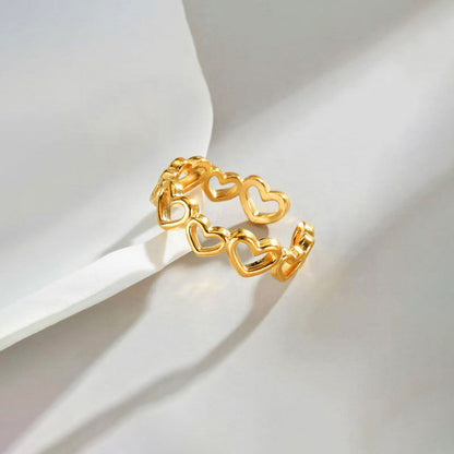 Open Heart Band Ring – Adjustable Romantic Statement Ring