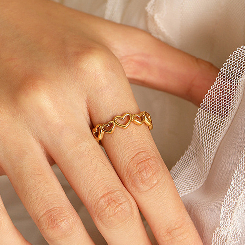 Open Heart Band Ring – Adjustable Romantic Statement Ring