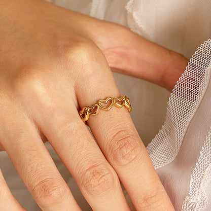Open Heart Band Ring – Adjustable Romantic Statement Ring