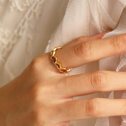 Open Heart Band Ring – Adjustable Romantic Statement Ring
