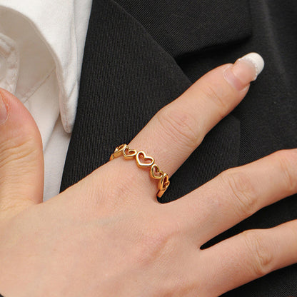 Open Heart Band Ring – Adjustable Romantic Statement Ring