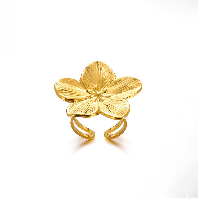 Statement Gold Flower Ring for Women – Floral Design