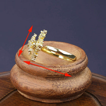Sparkling Snowflake Rotating Spinner Ring