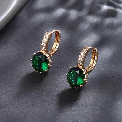 Emerald Radiance Huggie Earrings