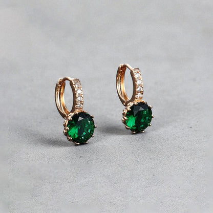 Emerald Radiance Huggie Earrings