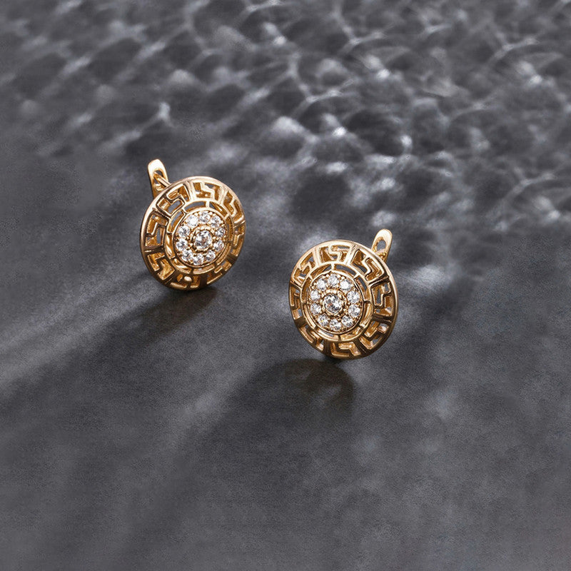 Vintage Grecian Medallion Stud Earrings | Aloré