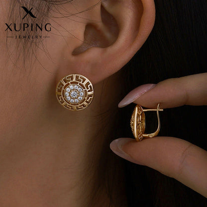 Vintage Grecian Medallion Stud Earrings | Aloré