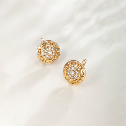 Vintage Grecian Medallion Stud Earrings | Aloré