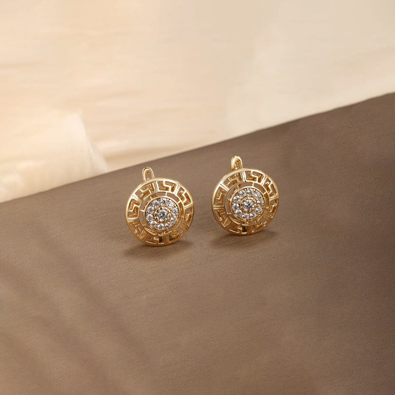 Vintage Grecian Medallion Stud Earrings | Aloré