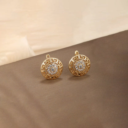 Vintage Grecian Medallion Stud Earrings | Aloré