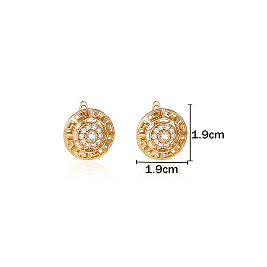 Vintage Grecian Medallion Stud Earrings | Aloré