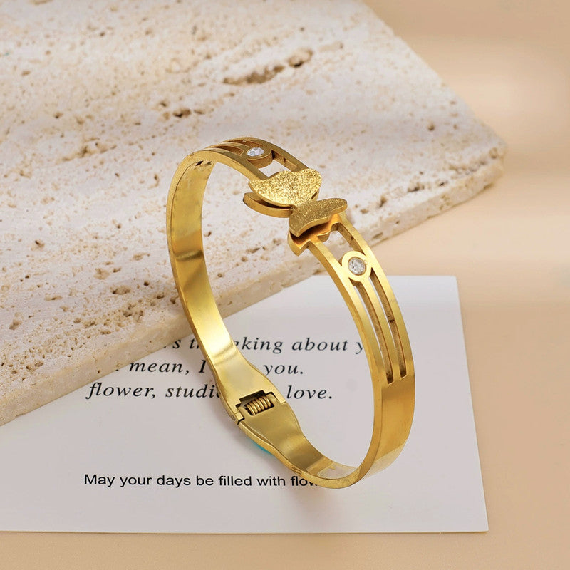 Golden Butterfly Cut-Out Bangle – Anti-Tarnish & Waterproof Stainless Steel