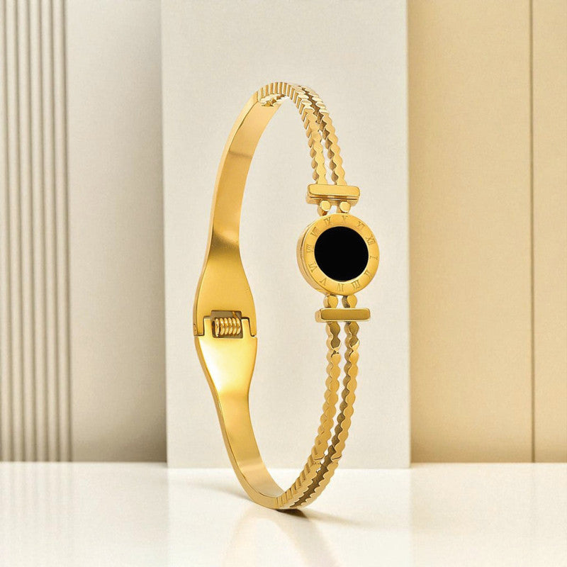 Roman Numeral Medallion Bangle