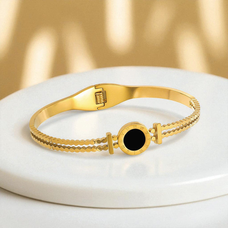 Roman Numeral Medallion Bangle