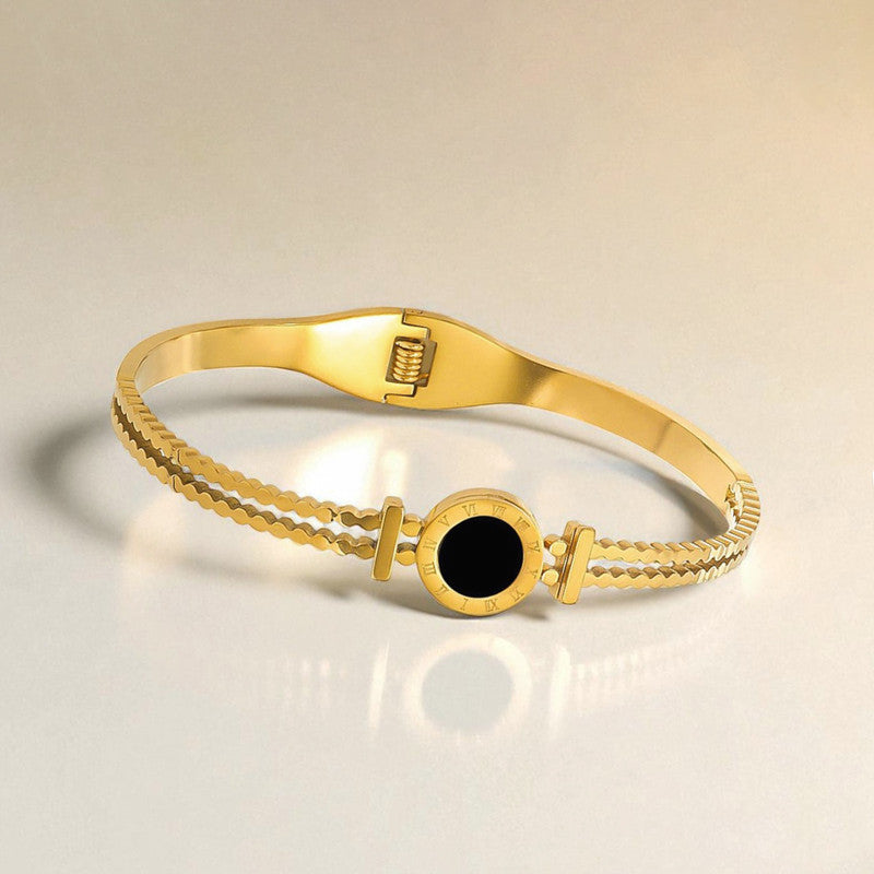 Roman Numeral Medallion Bangle