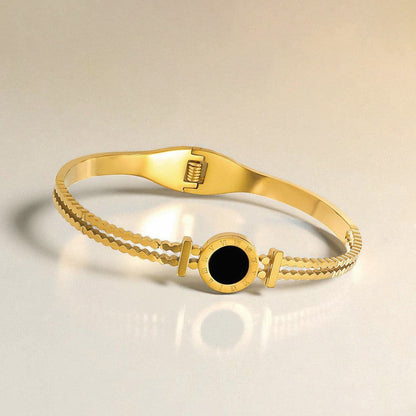 Roman Numeral Medallion Bangle