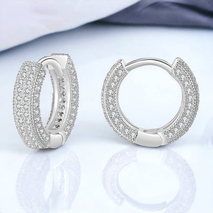 Dainty Pavé Zirconia Huggie Hoop Earrings