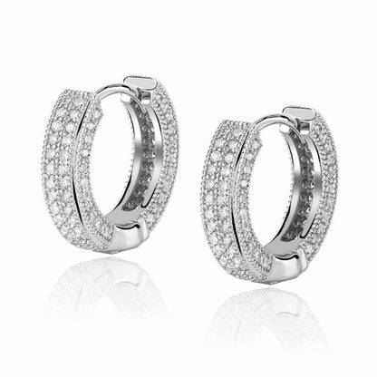 Dainty Pavé Zirconia Huggie Hoop Earrings