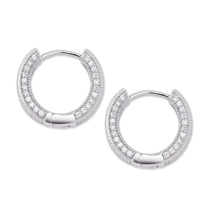 Dainty Pavé Zirconia Huggie Hoop Earrings