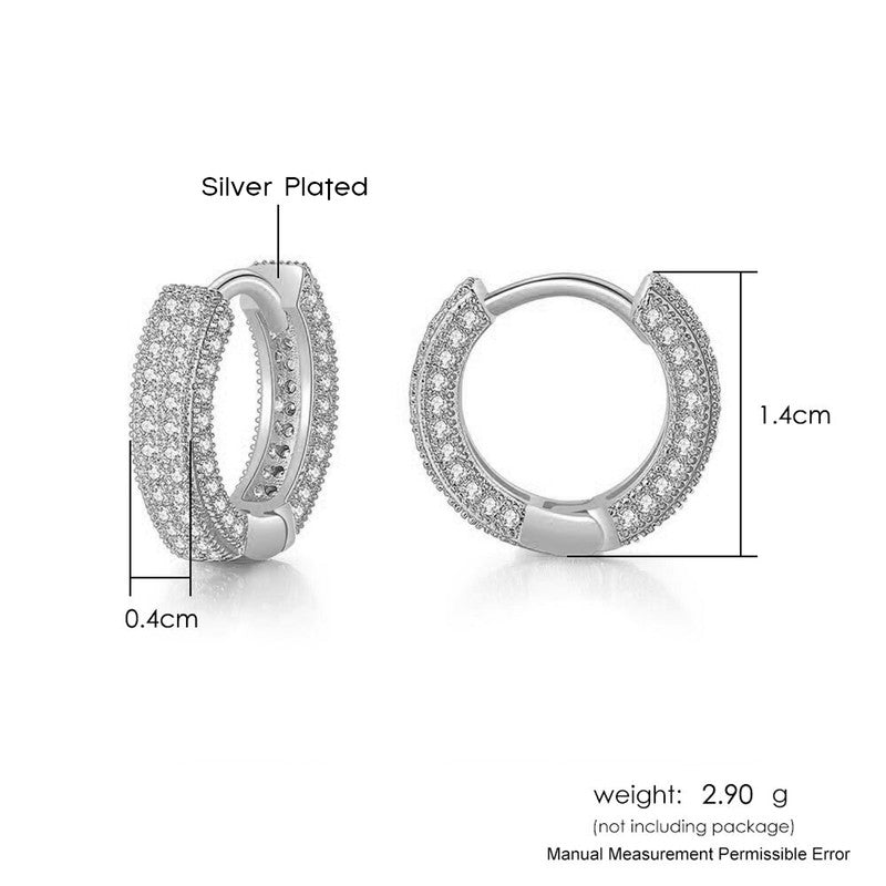 Dainty Pavé Zirconia Huggie Hoop Earrings